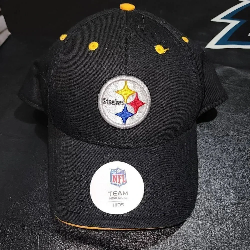 NWT NFL Team Apparel Kids Pittsburgh Steelers Adjustable Snapback Hat Cap New